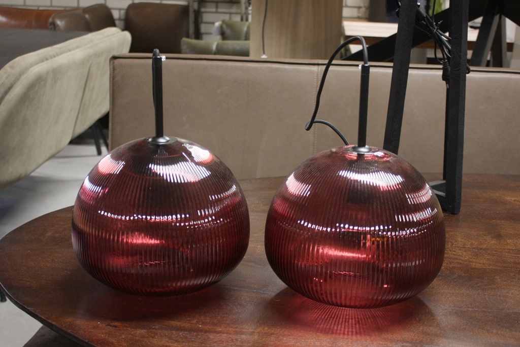 Hanglamp glas Burgundy