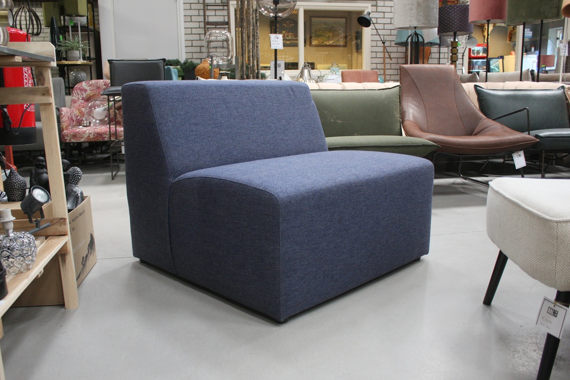 Fauteuil / lounge stof blauw