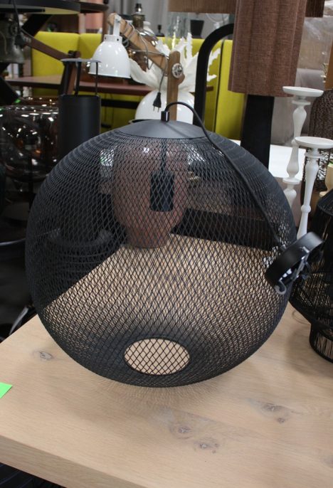 Hanglamp rond zwart metaal Ø50