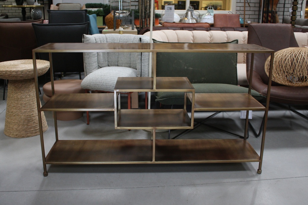 Sidetable / vakkenkast antiek goud